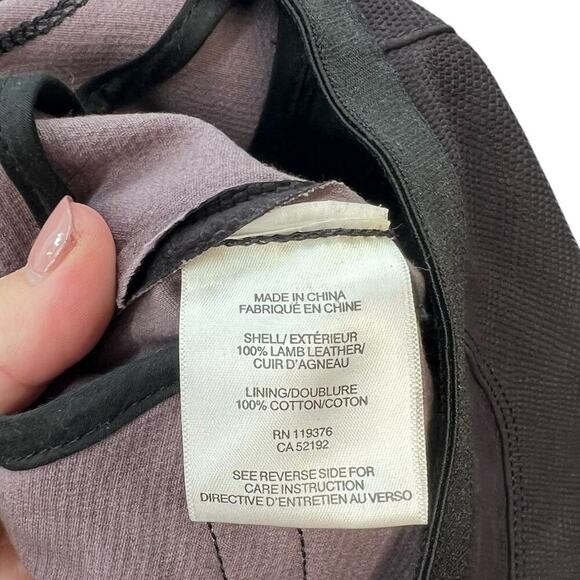 Helmut Lang Plum Embossed Leather‎ Skinny Leggings Pants Purple Size 2 - Picture 10 of 11